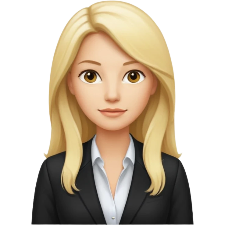 blonde businesswoman in her thirties, long hair, wearing a blazer, CEO emoji
