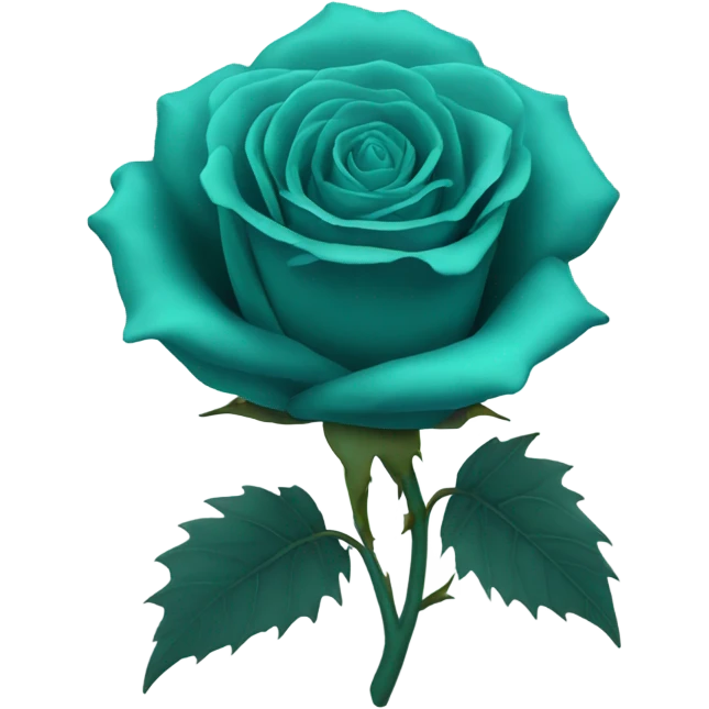 Teal rose with spines emoji