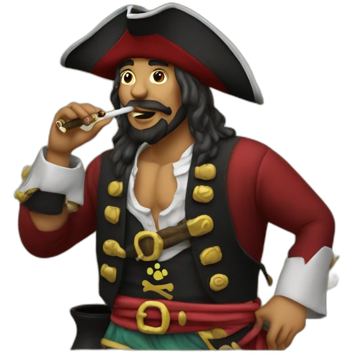 pirate smoking a shisha emoji