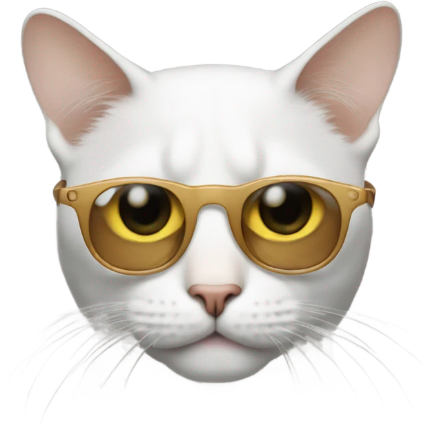 A cat pretending to be Jon Lennon  emoji
