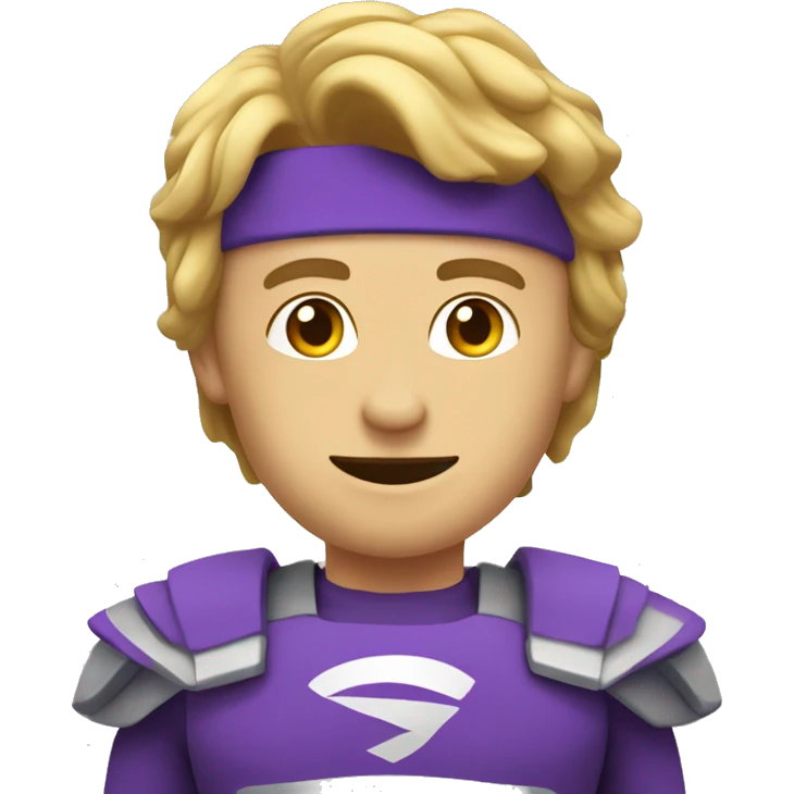 Un super héro du markeing digita habilé en violet emoji