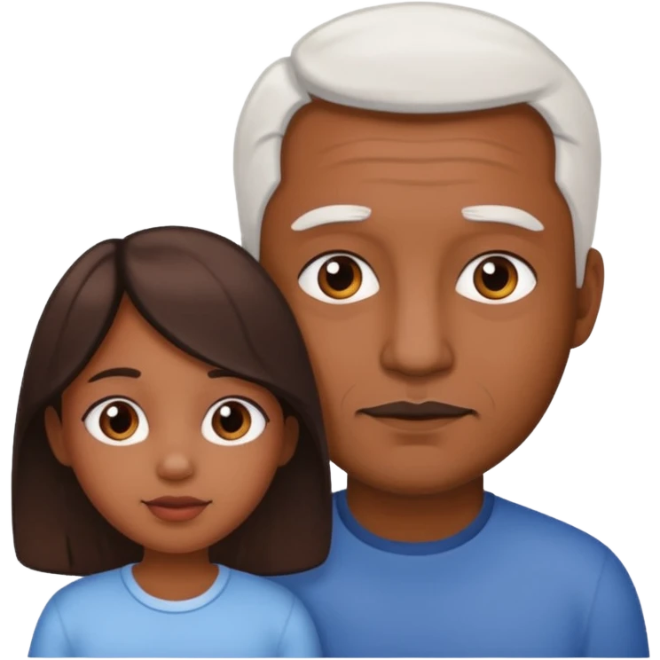 Back daughter and white father skin colour emoji