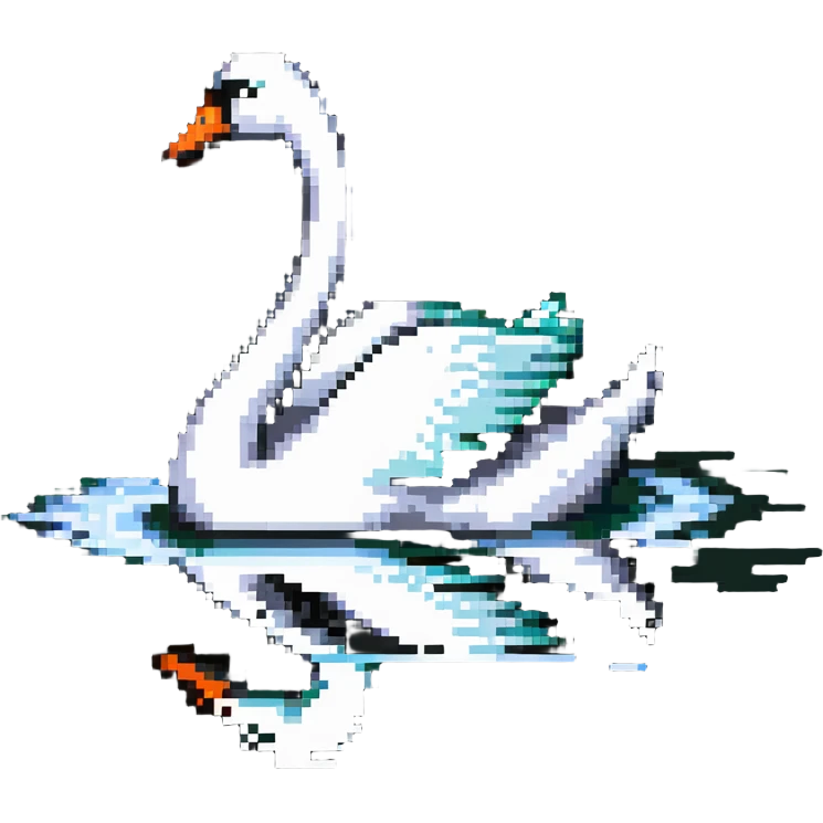 elegant swan floating on water emoji