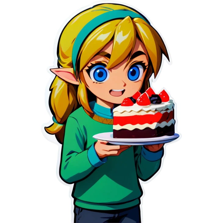 Link eating cake  emoji
