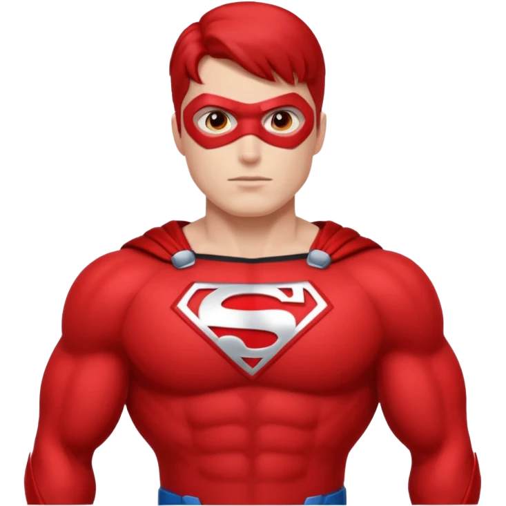 red  super hero with SS on their uniform emoji