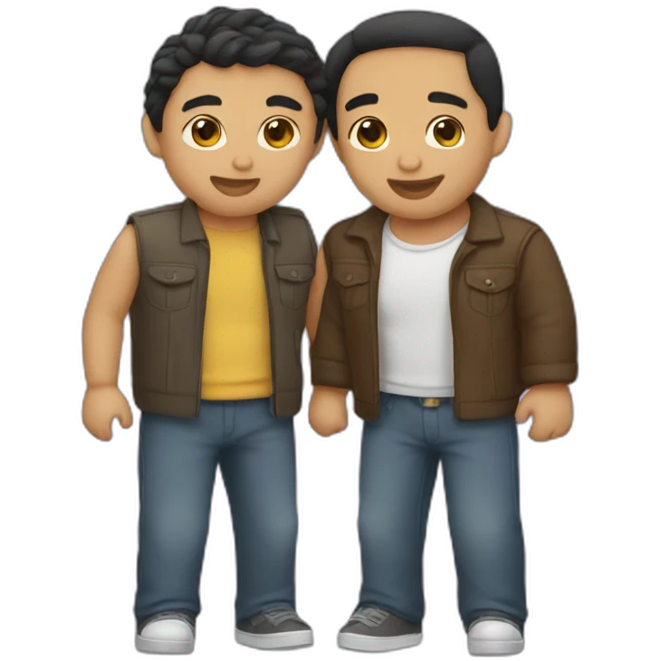 Latino-male-and-caucasian-male-kissing emoji