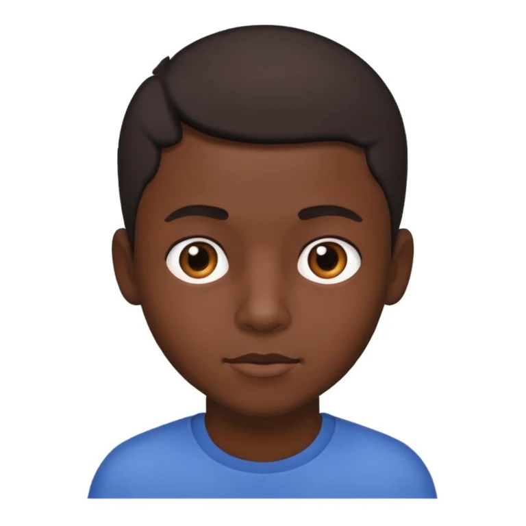 Un garçon noir avec un taper  emoji