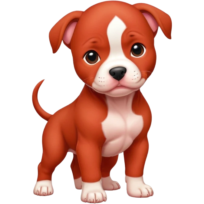 Red Pitbull puppy standing emoji