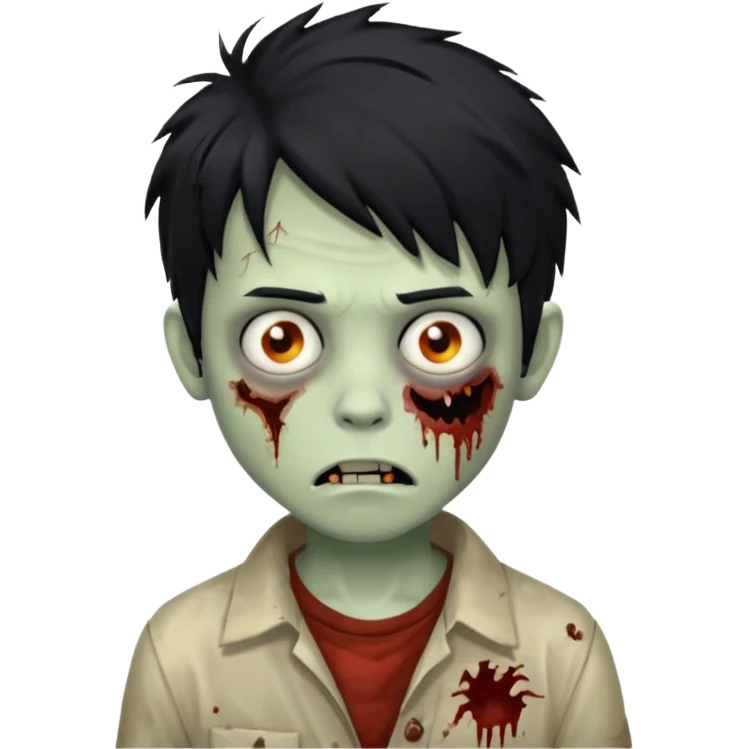 boy zombie with messy black hair emoji