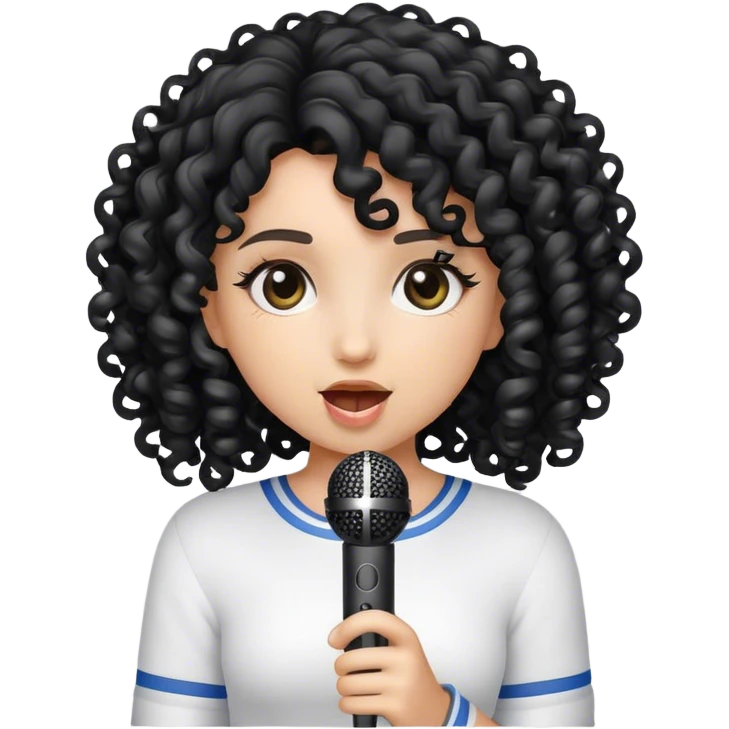 girl  Black curly with mic emoji