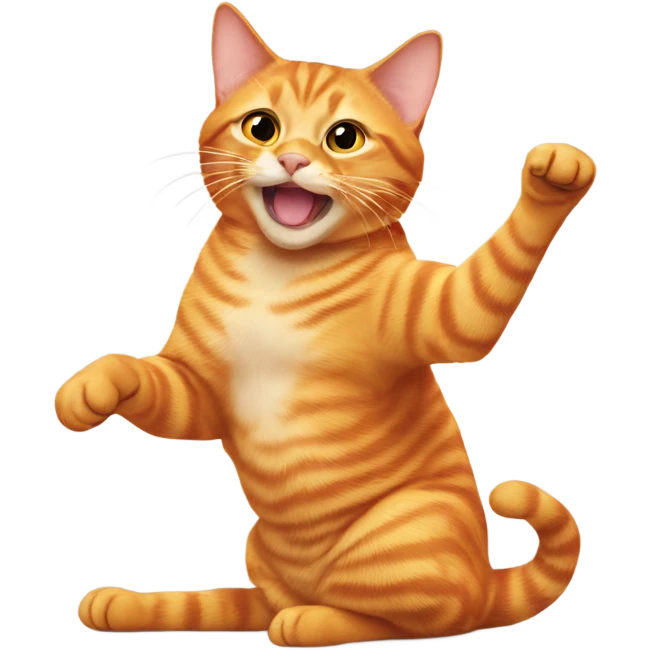 Orange tabby cat flipping off  emoji