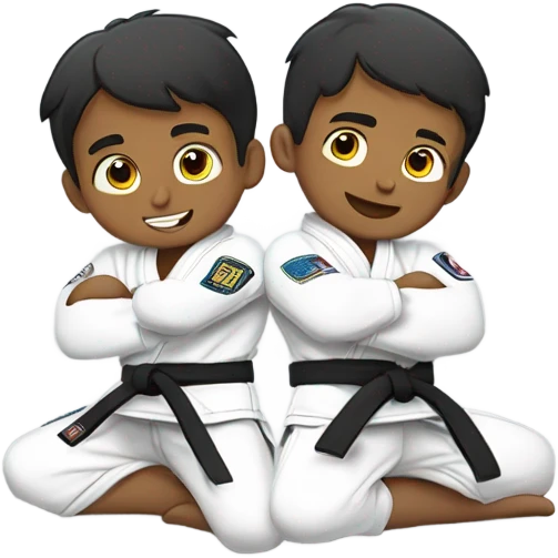 One jiujitsu boy taking another boys back emoji