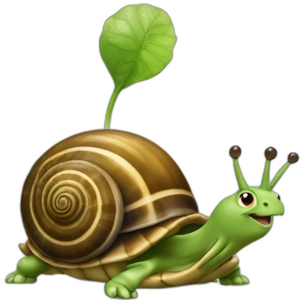 Escargot sur le dos d’une tortue  emoji