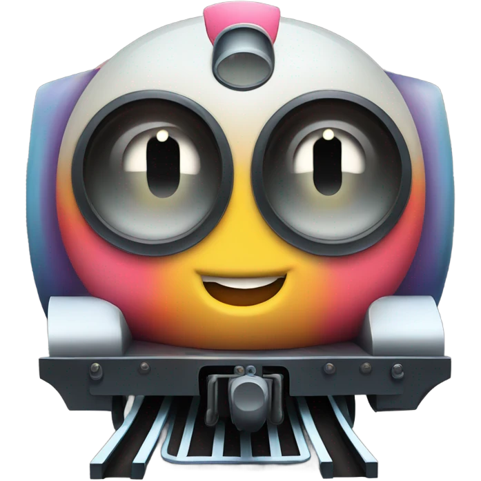 Electric Train with Kirby eye style  emoji