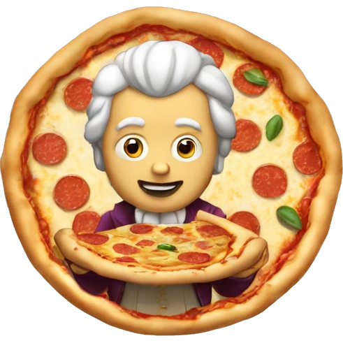 Mozart qui mange une pizza emoji