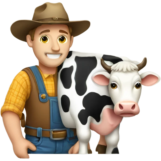 Farmer with a cow emoji