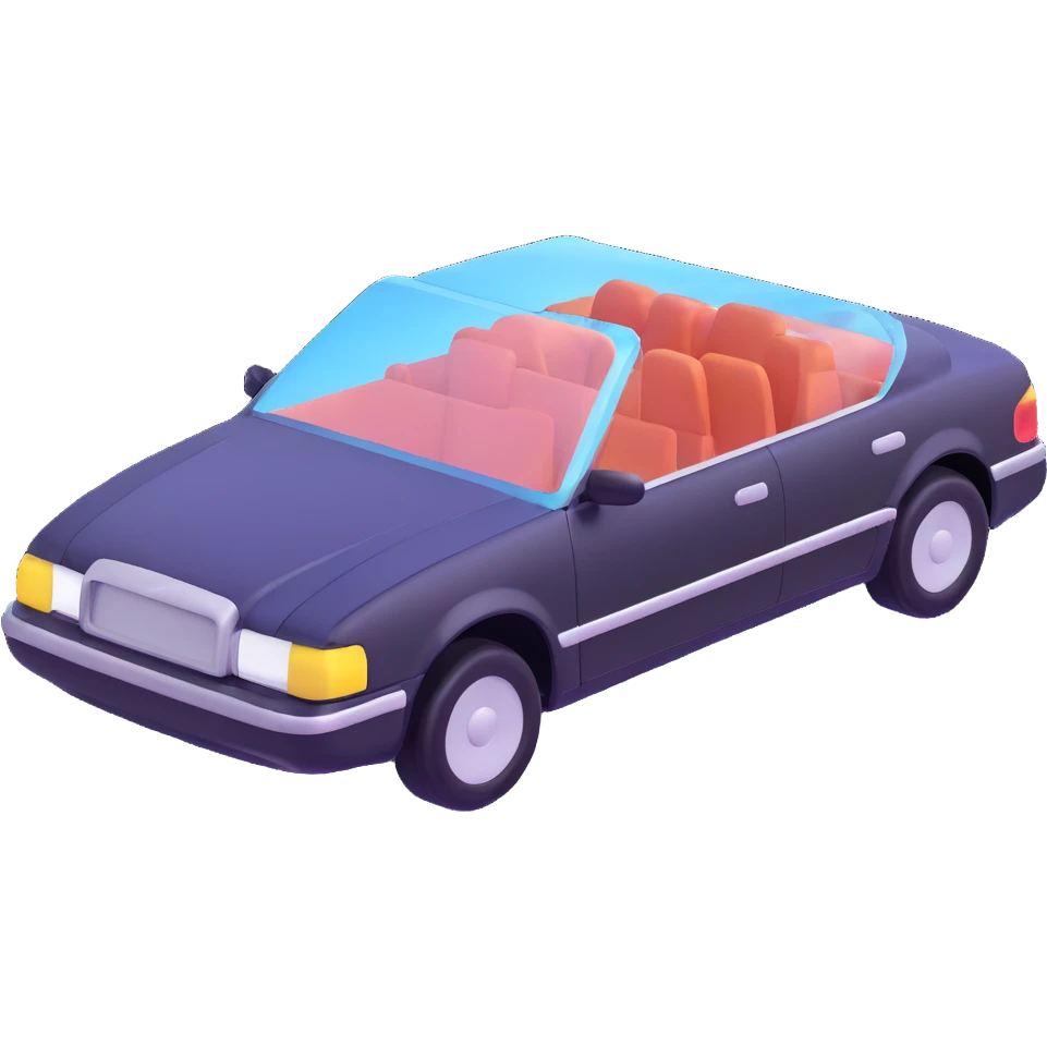 Make the transparent film more visible and floating just above the car, as if it is just being applied and not yet attached, keep the elegant 3D style emoji