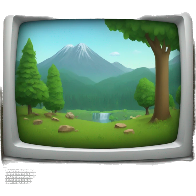 flat screen TV with nature documentary emoji