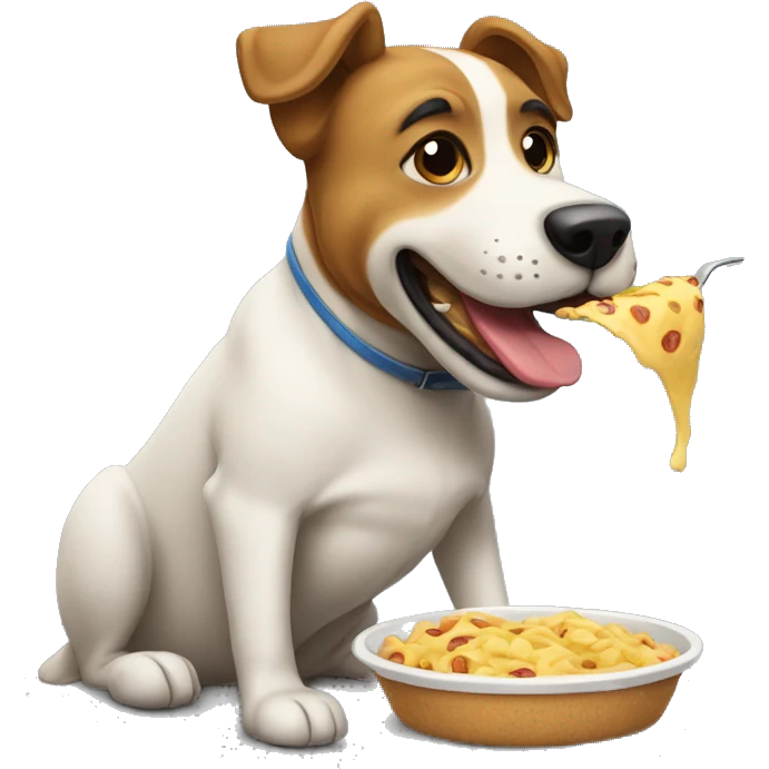 Un perro comiendo  emoji