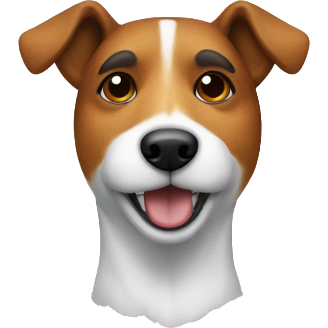a jack russel wearing a bear disguise emoji