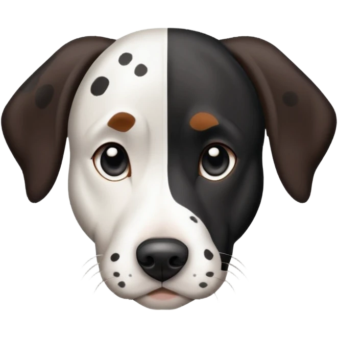 Black and white patch and spotted pointer dog  emoji