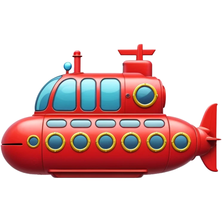 A cute cartoonish red submarine with oversized windows and bubbly edges.
















 emoji