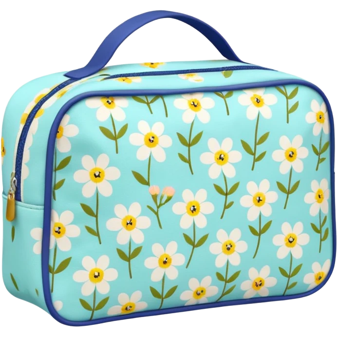Toiletry bag with a pattern of little flowers flowers emoji