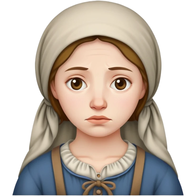 Peasant woman sad emoji