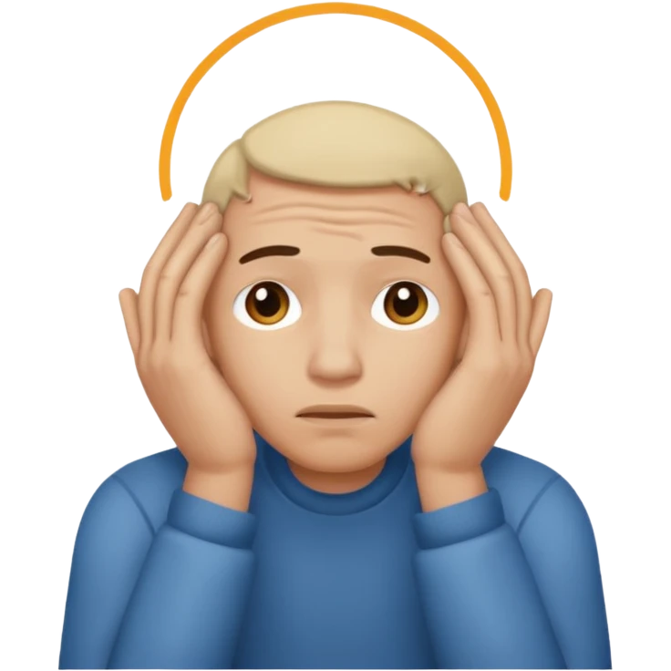 Create ecmoji so sad like that 🫩 man emoji