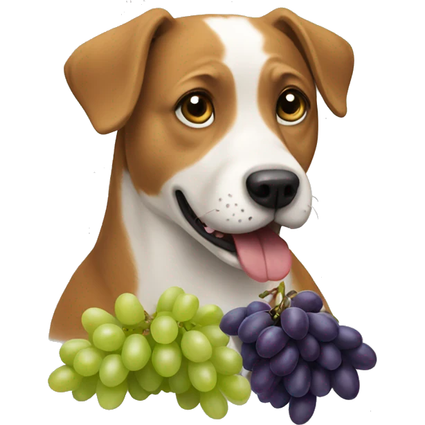 dog eating grapes emoji