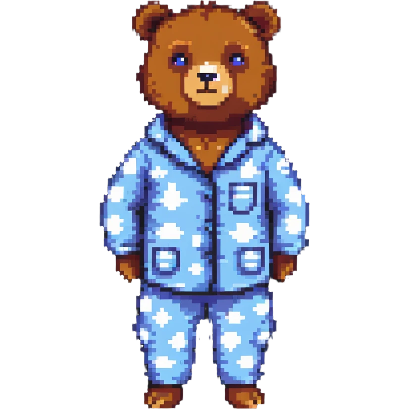 bear wearing pajamas emoji