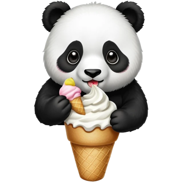 Panda eating ice cream emoji