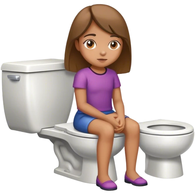 girl sitting in toilet emoji