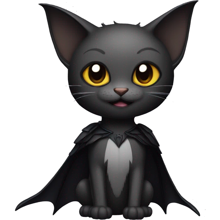 Black-Vampire-Batty-Cat-Fakémon-Cat With Bat-wings as ears  emoji