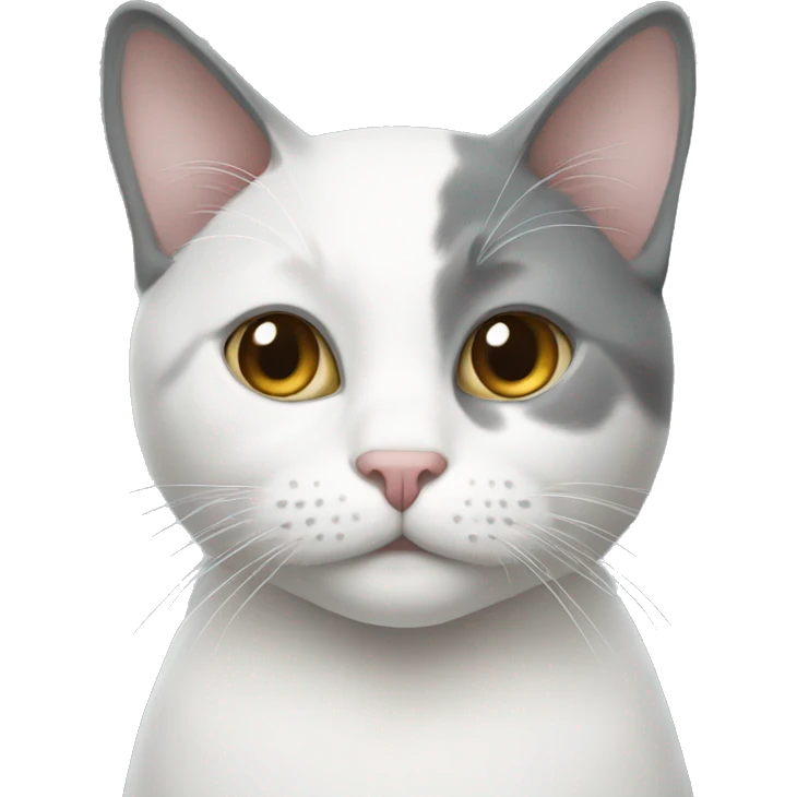 Grey and white cat emoji