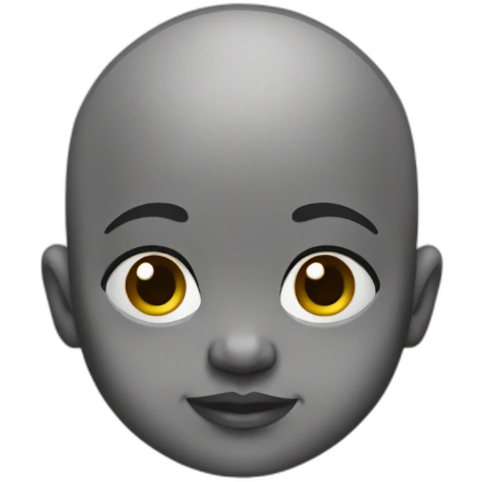 Bald Baby emoji with grey skin and very few hairs emoji