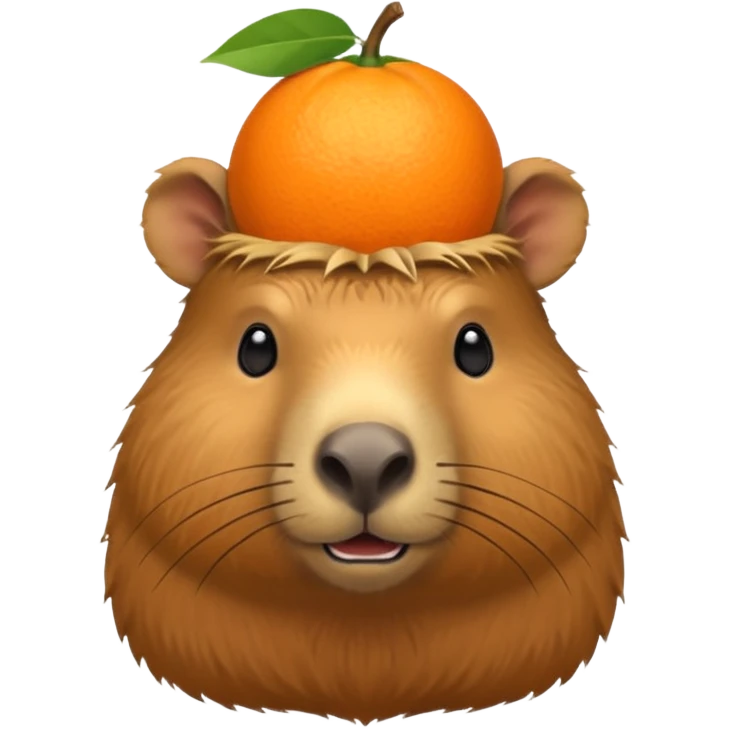 Capybara with orange on his head emoji