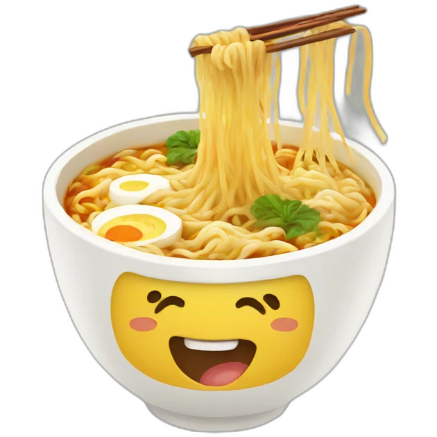 Happy ramen emoji