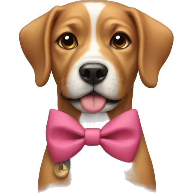 Dog wearing bow emoji