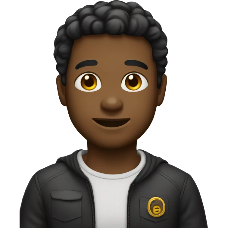 Menino negro estoico emoji
