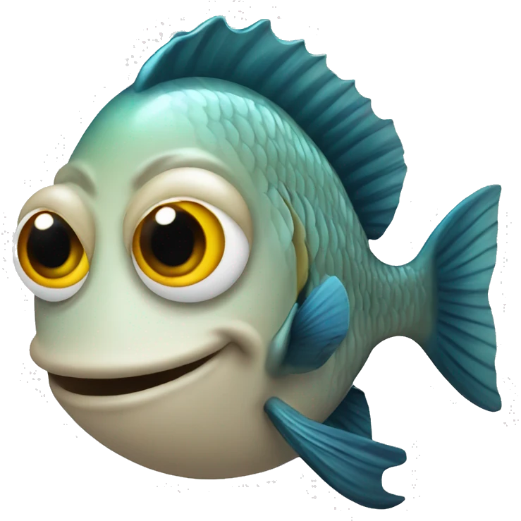 A fish with a human face emoji