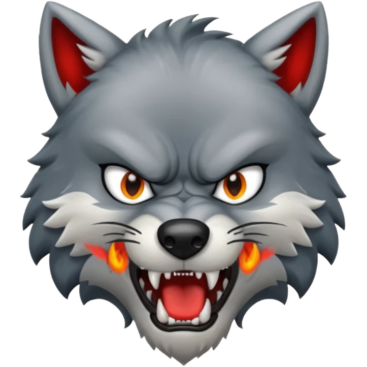 Tráeme una imagen de un lobo enojado estilo gamer emoji