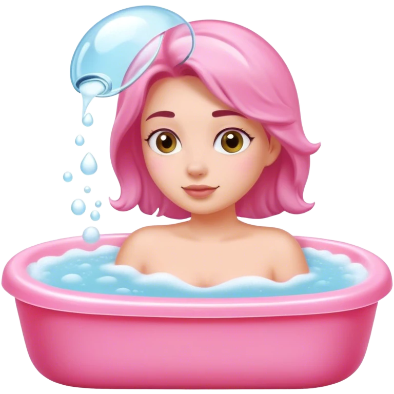 Woman in pink bubble bath emoji