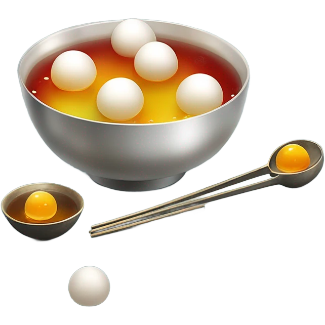 Tang yuan in a bowl with a spoon emoji