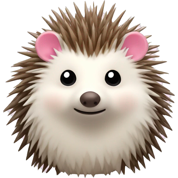 Hedgehog white creamy quills one pink ear one brown ear different colored ears  emoji