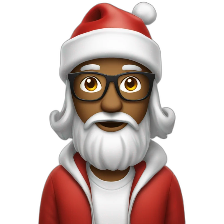 Santa making hip hop emoji