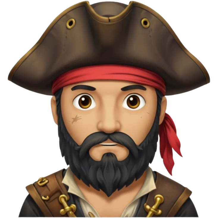 Pirate with very big length Beard. emoji
