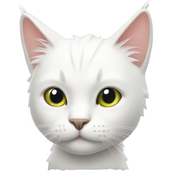 White cat with Mohawk  emoji