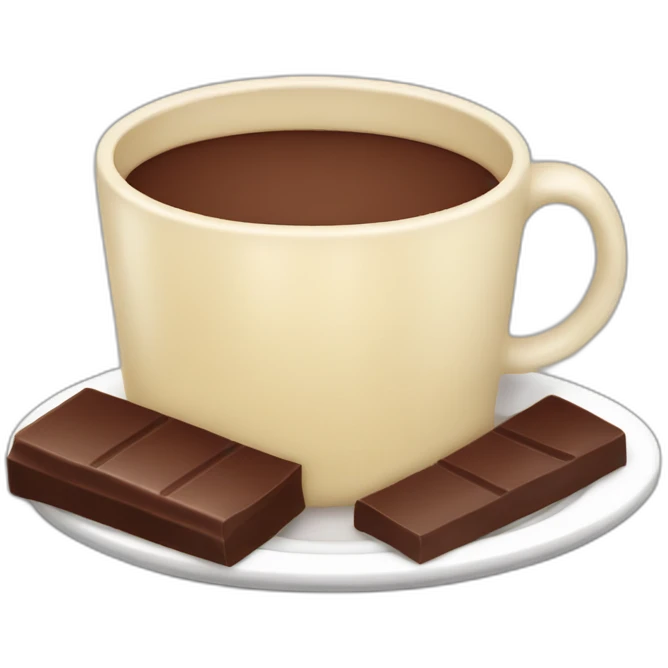 Cup of chocolate with cheese finger on a plate emoji