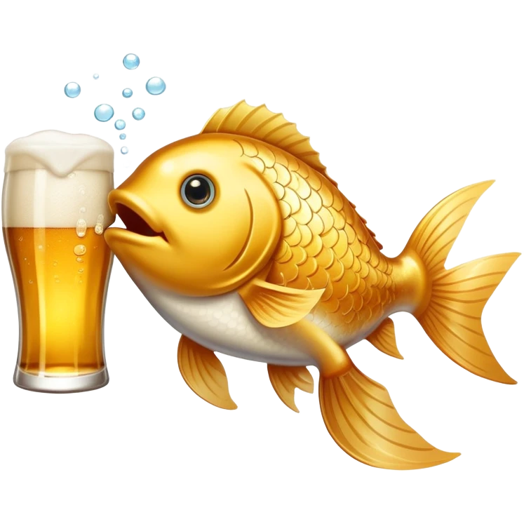 En fisk der drikker øl emoji